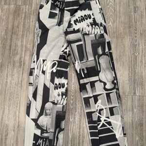 Graphic Print Miaou Pants